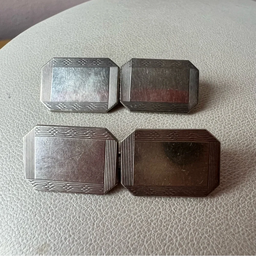 HENRY GRIFFITH & SONS ANTIQUE ENGLISH STERLING SILVER CUFFLINKS HALLMARKED